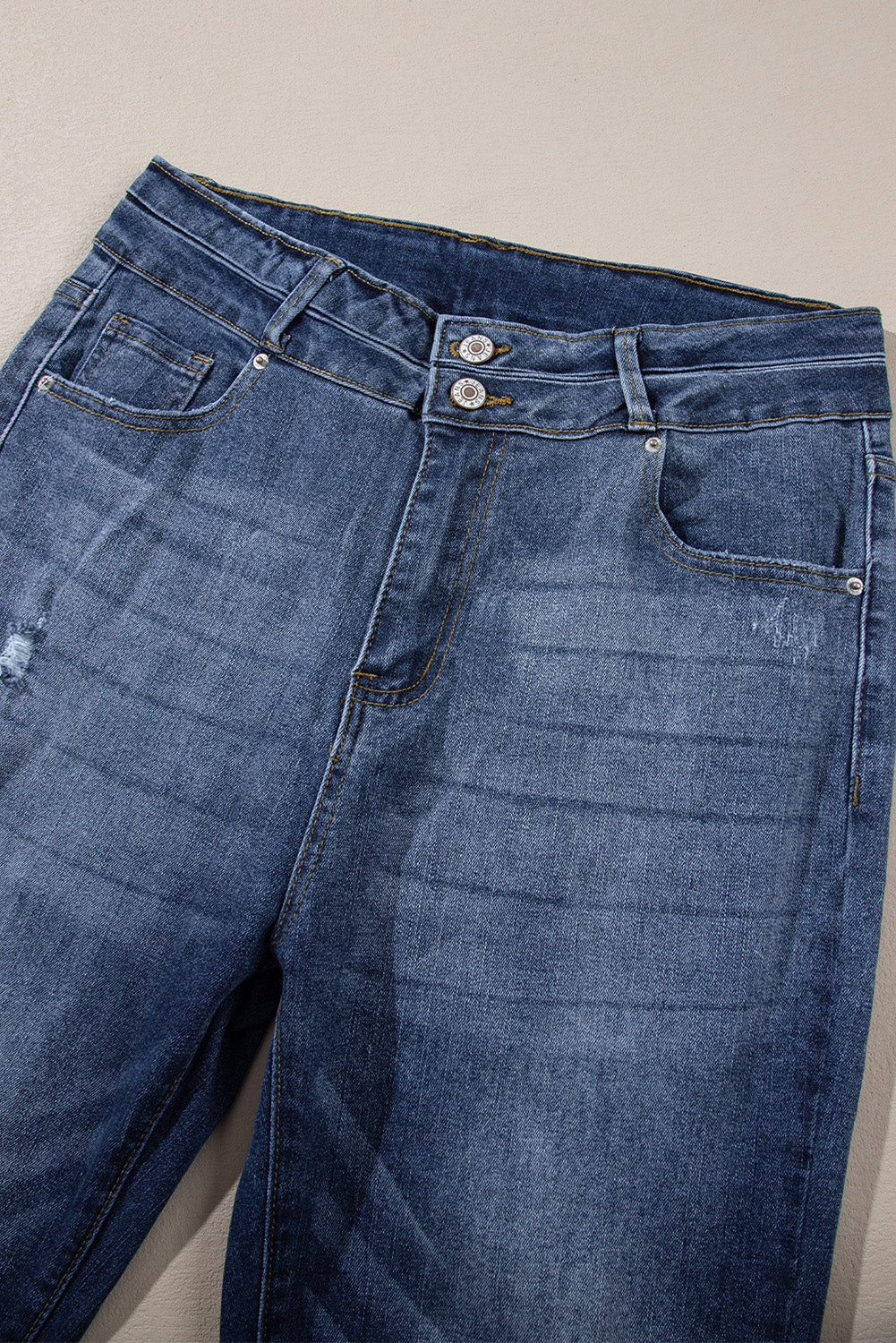Sky Blue Button Fly Ripped High Waist Flare Jeans-Chaelisa's New Jammies