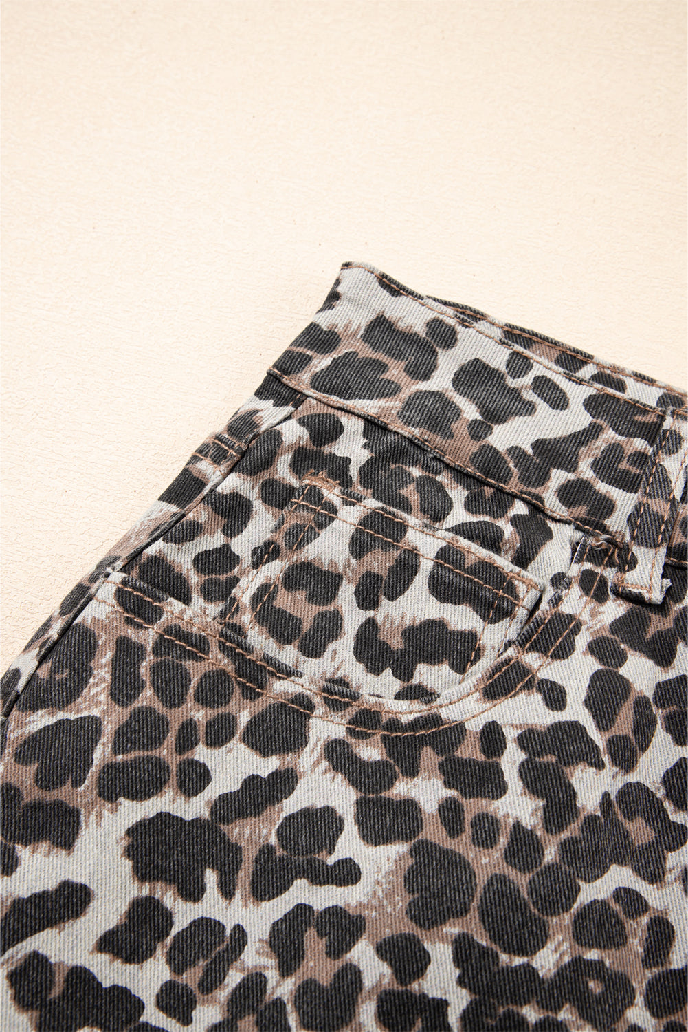 Khaki Leopard Denim Mini Skirt-Chaelisa's New Jammies