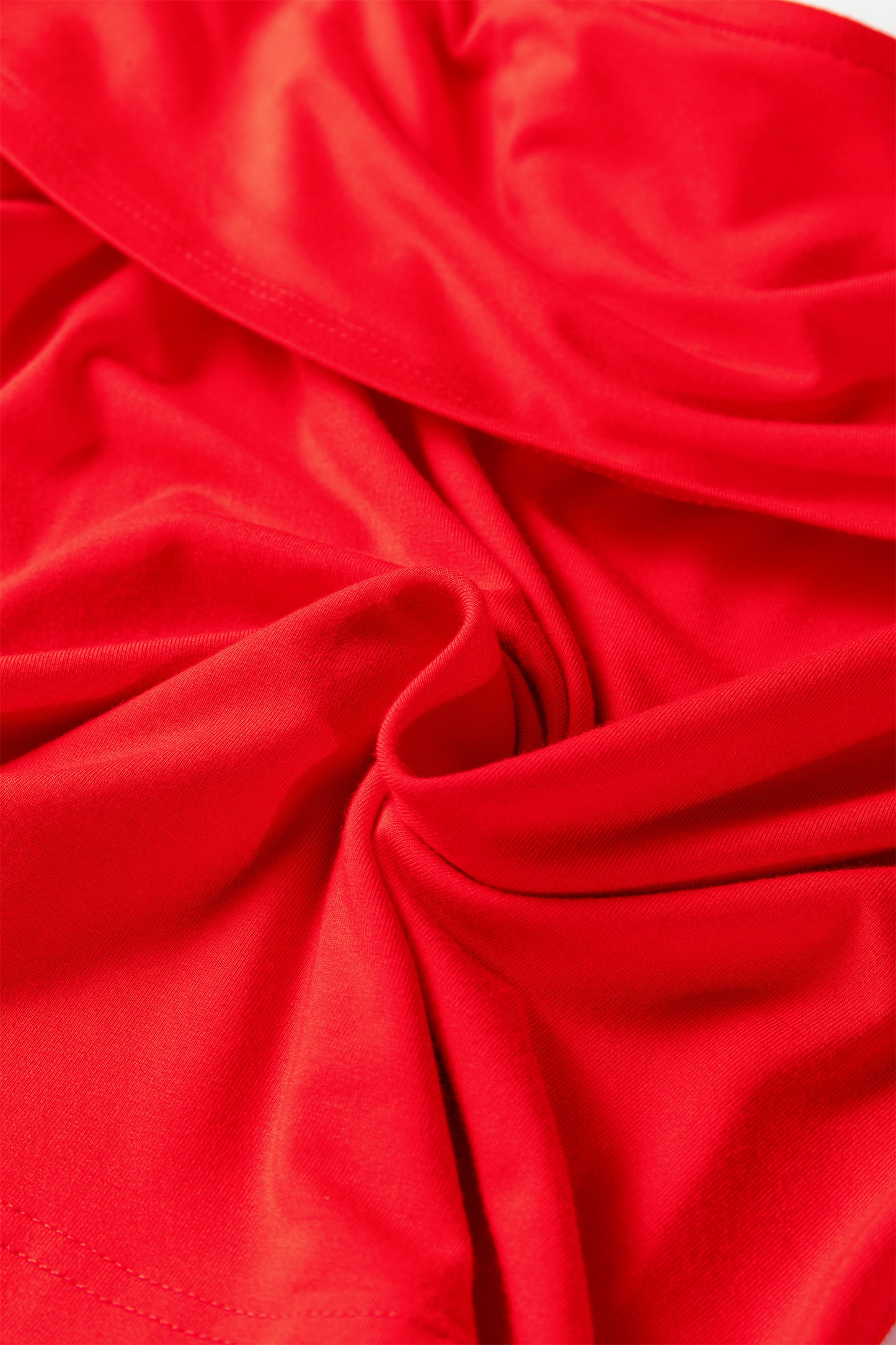 Fiery Red Foldover Off Shoulder Long Sleeve Slim Top