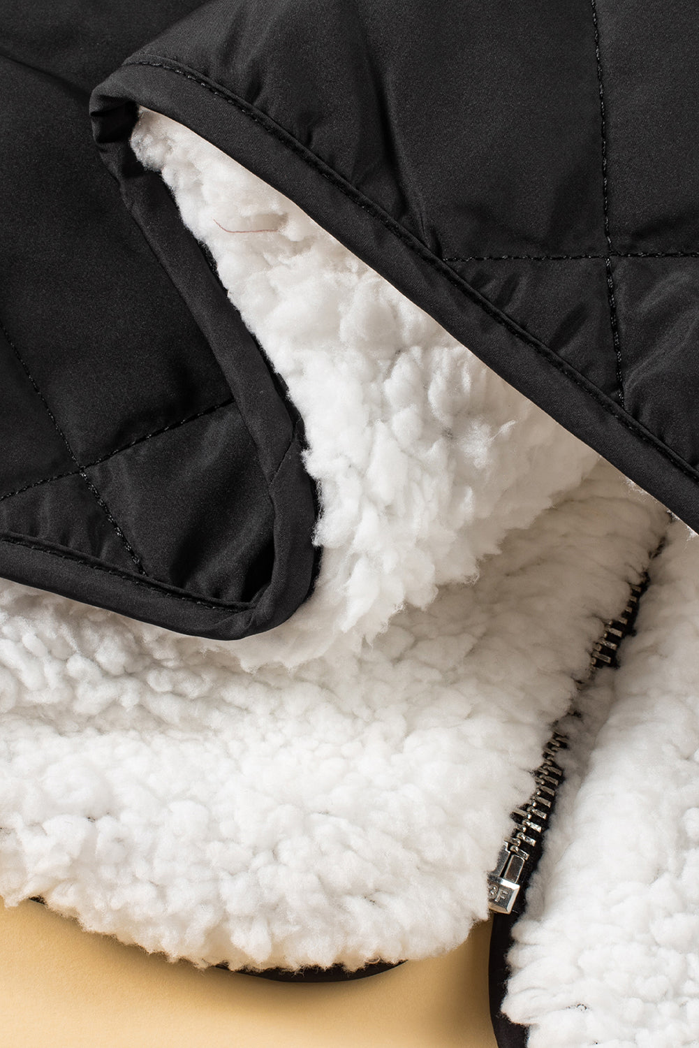 Black Fleece Lined Quilted Zip up Vest Coat-Chaelisa's New Jammies