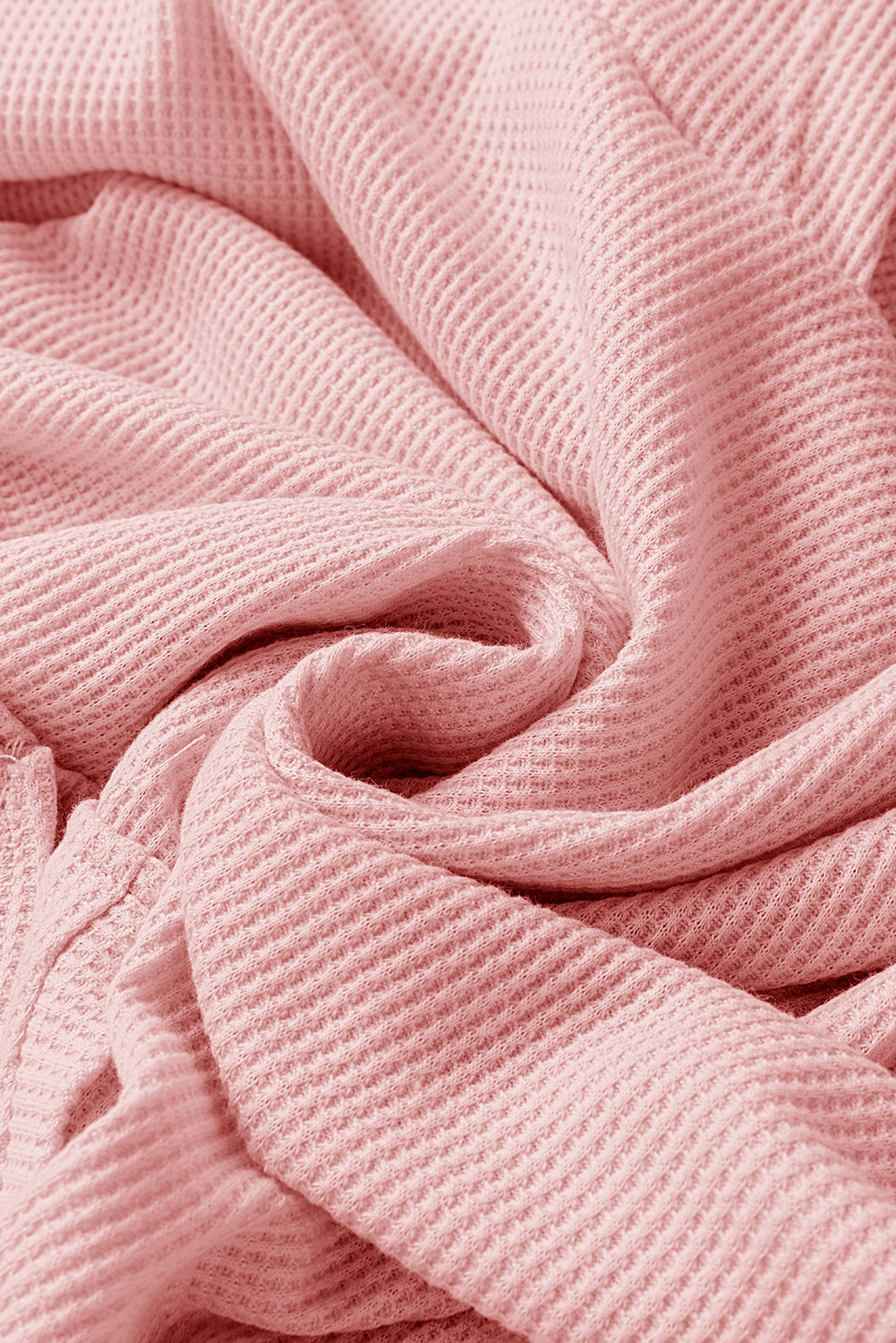 Light Pink Waffle Knit Fleece Lined High Low Oversized Hoodie-Chaelisa's New Jammies