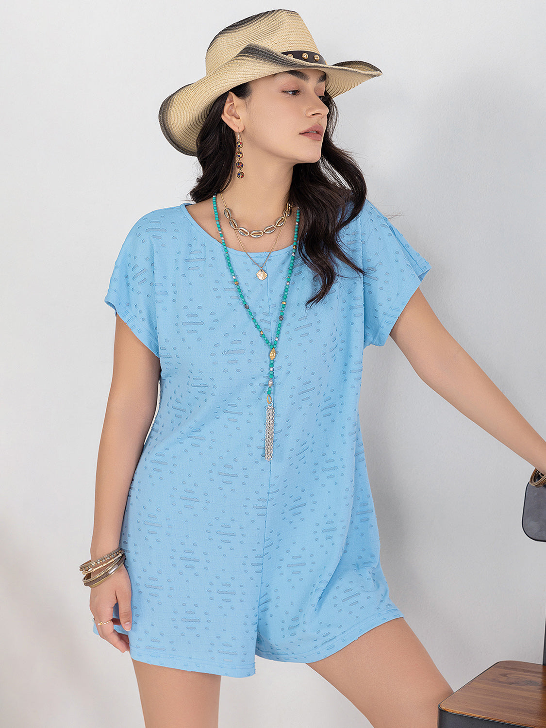 Round Neck Short Sleeve Romper-Chaelisa's New Jammies