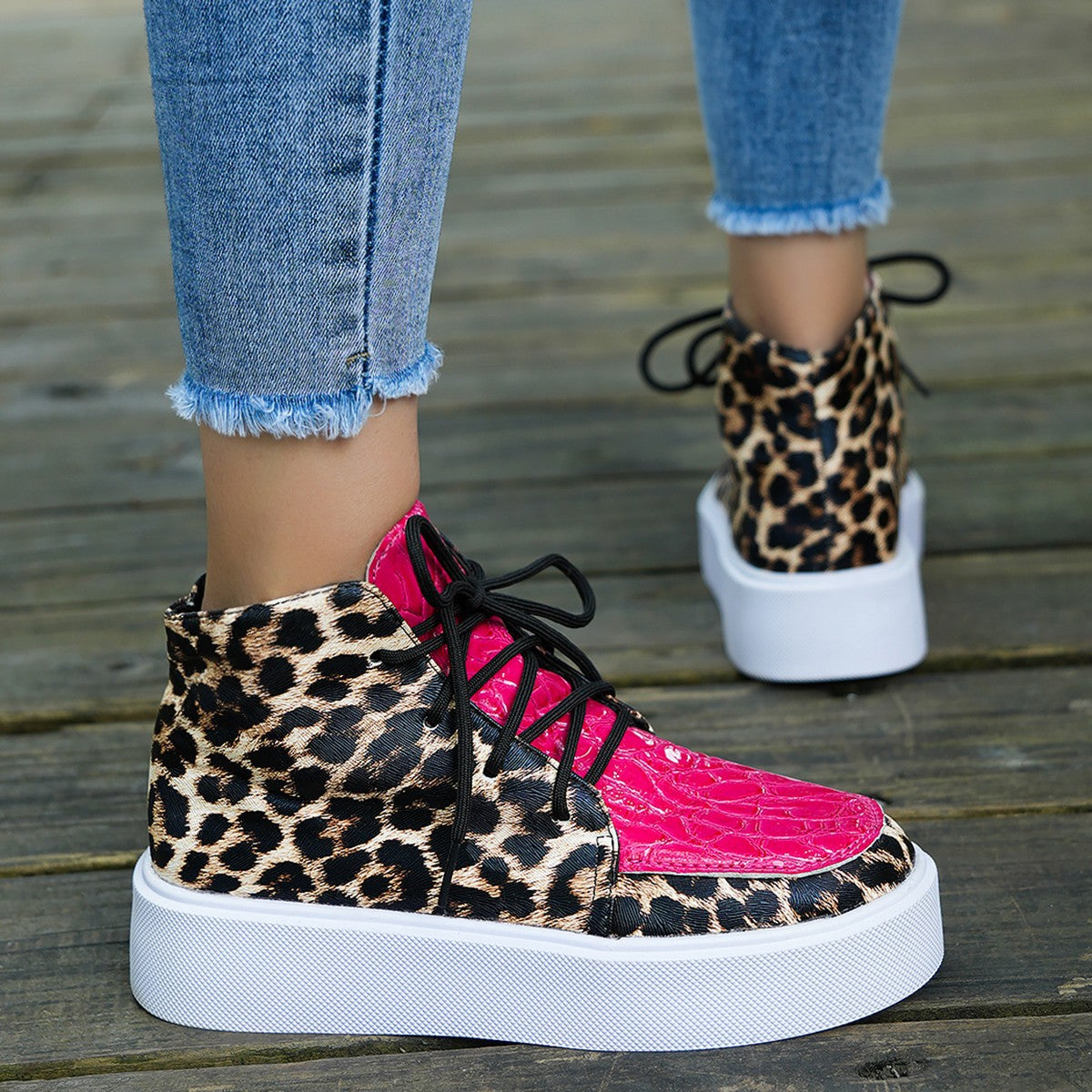 PU Leather Leopard Platform Sneakers-Chaelisa's New Jammies