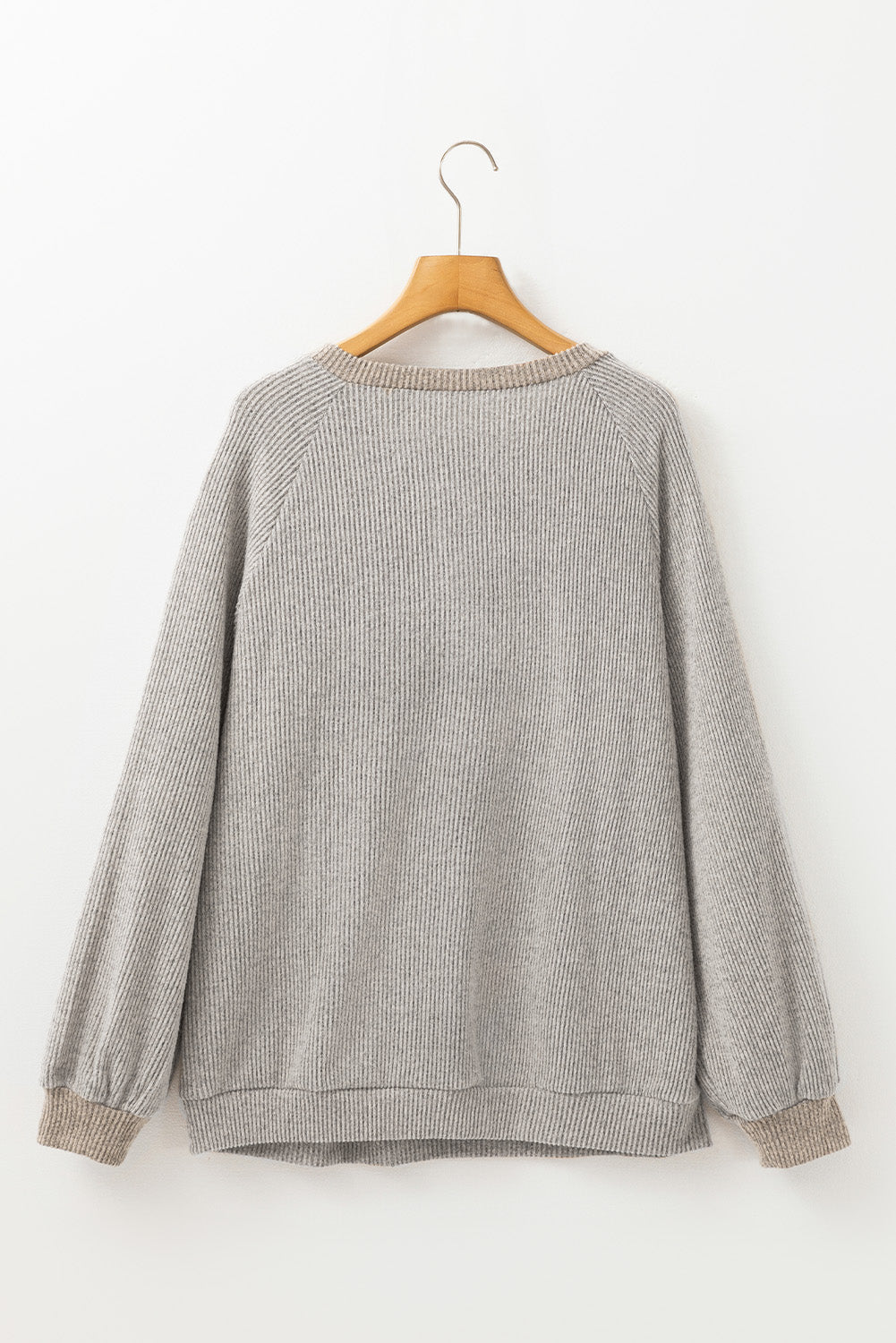 Jet Stream Color Contrast Ribbed Loose Fit Long Sleeve Top-Chaelisa's New Jammies