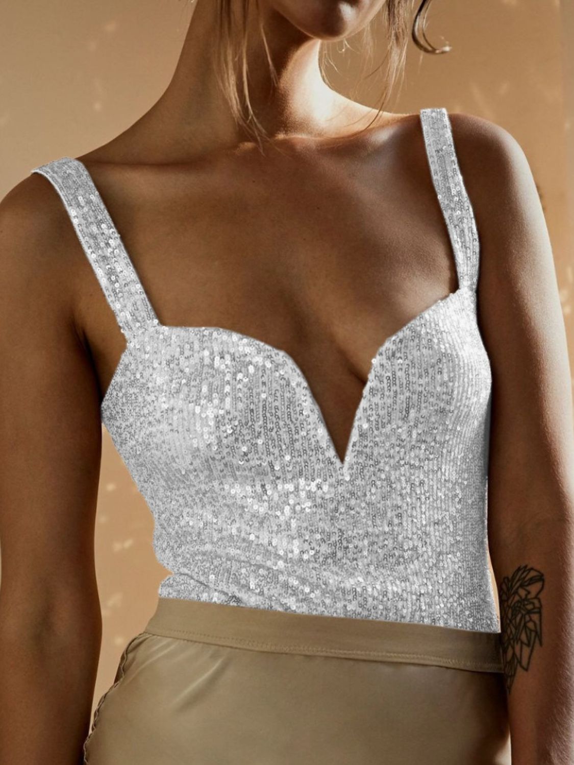 Sequin Wide Strap Bodysuit-Chaelisa's New Jammies