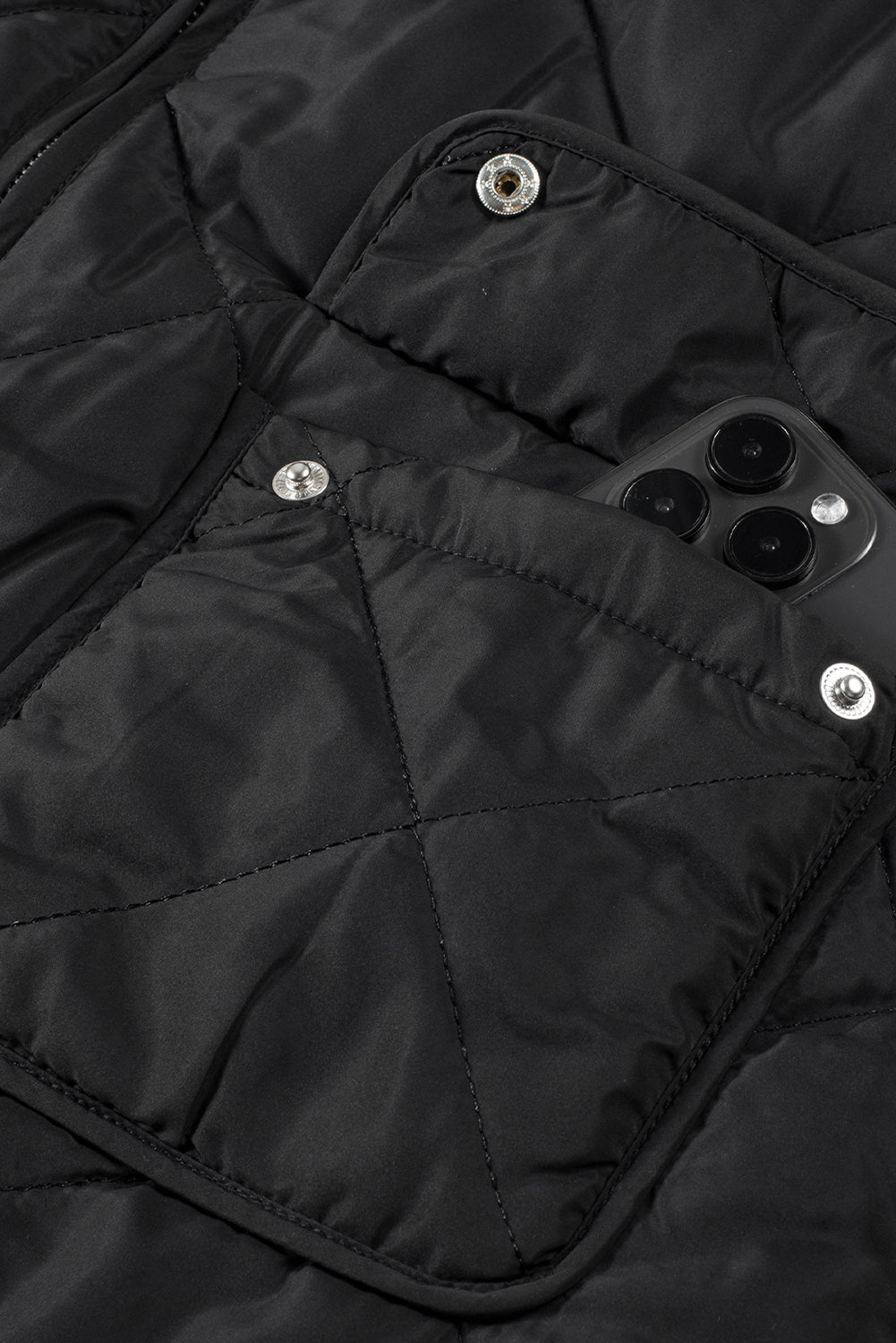 Black Fleece Lined Quilted Zip up Vest Coat-Chaelisa's New Jammies