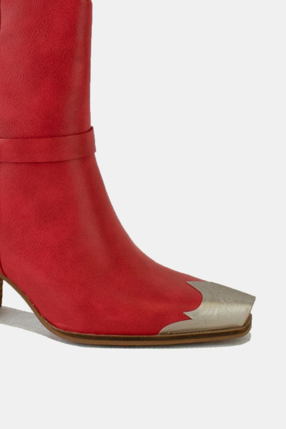 Beast Fashion Faux Leather Metal Toe Ankle Boots-Chaelisa's New Jammies