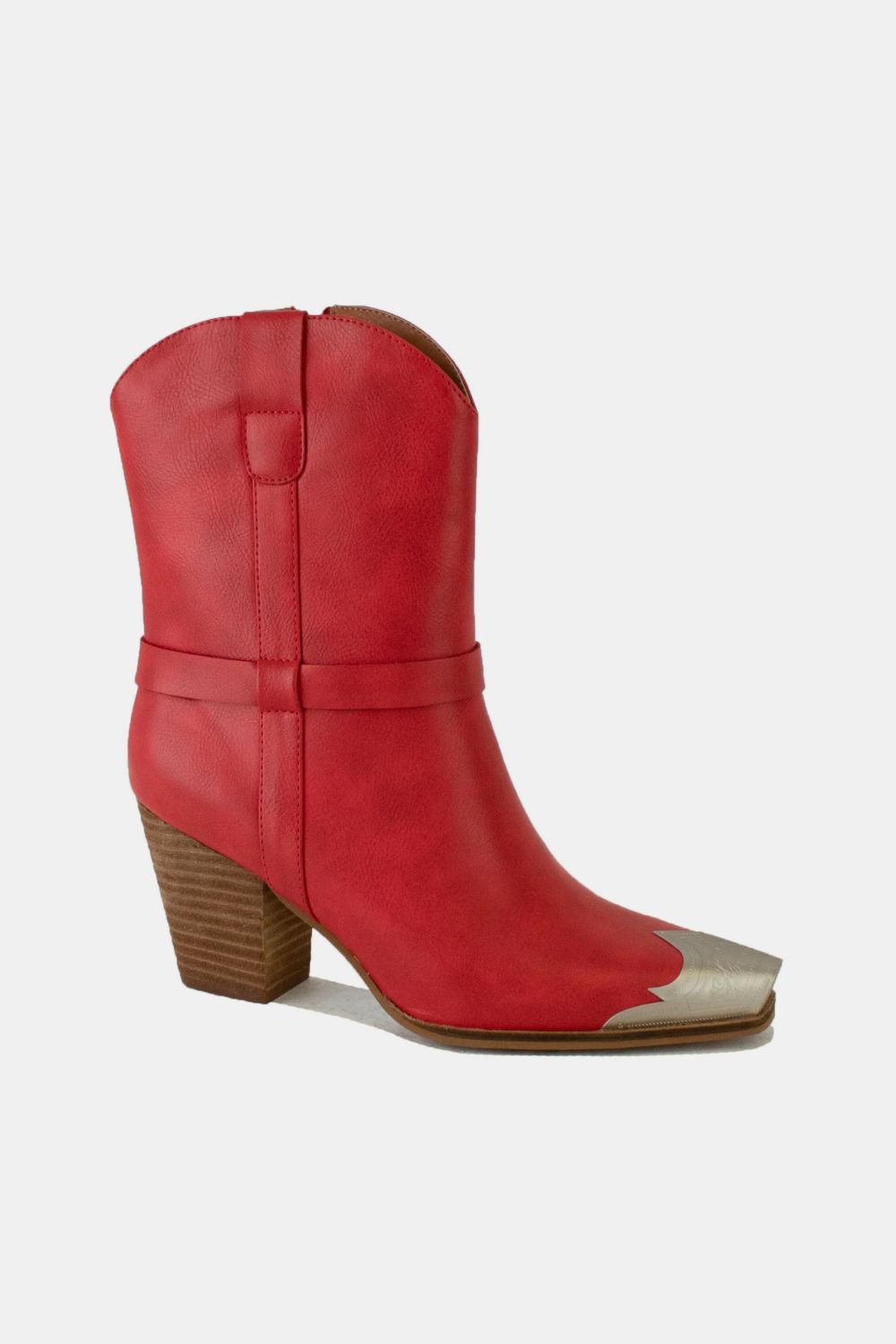 Beast Fashion Faux Leather Metal Toe Ankle Boots-Chaelisa's New Jammies