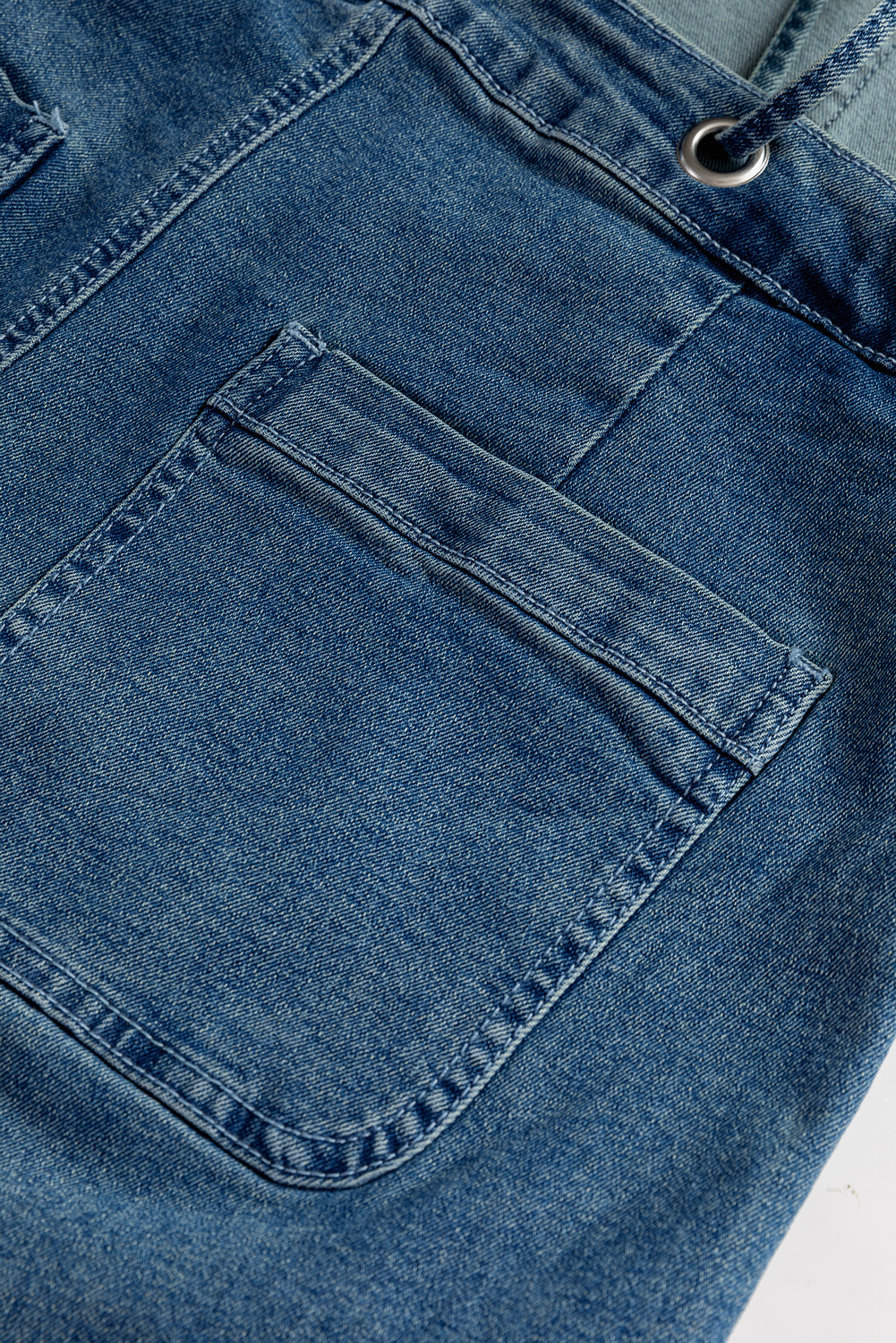 Dusk Blue Adjustable Tie Straps Cropped Wide Leg Denim Overalls-Chaelisa's New Jammies