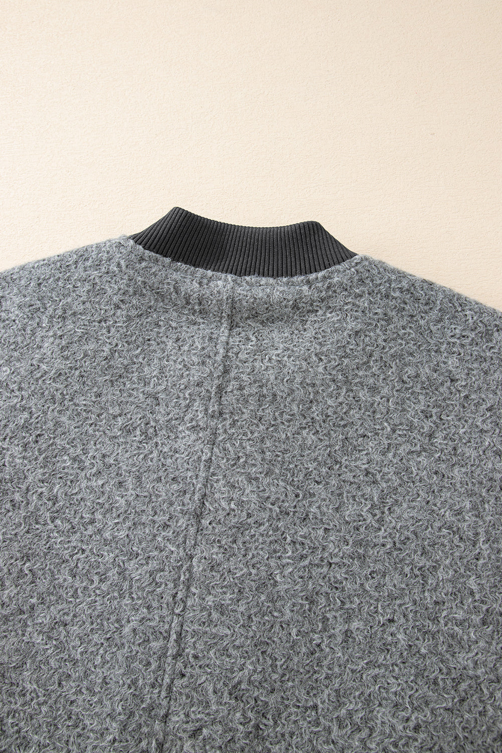 Medium Grey Fuzzy Zip Up Pocketed Sleeve Jacket-Chaelisa's New Jammies