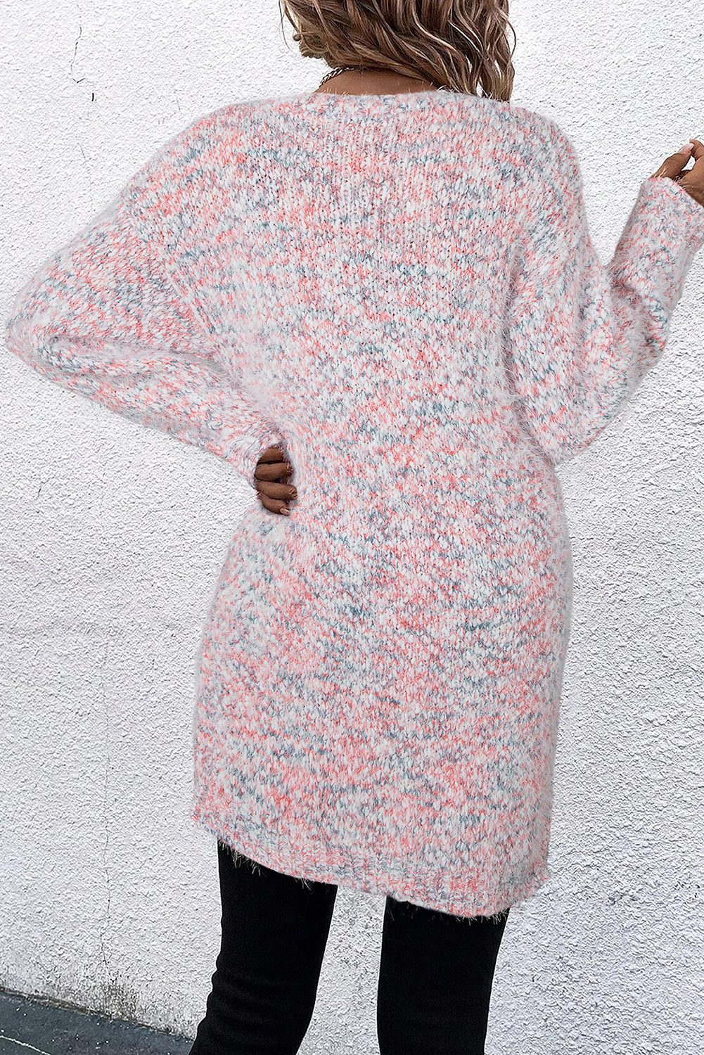 Pink Multicolor Confetti Open Front Knit Cardigan-Chaelisa's New Jammies