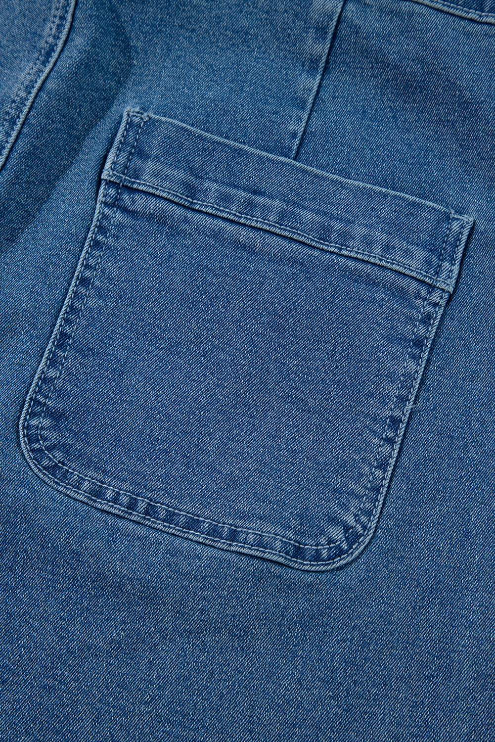 Dusk Blue Adjustable Tie Straps Cropped Wide Leg Denim Overalls-Chaelisa's New Jammies