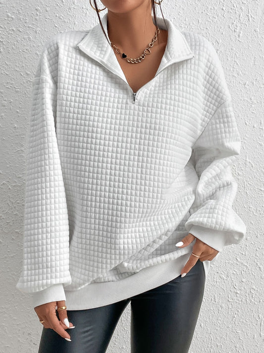 Collared Neck Long Sleeve Sweatshirt-Chaelisa's New Jammies