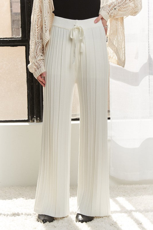 ADORA Tied Wide Leg Knit Pants-Chaelisa's New Jammies