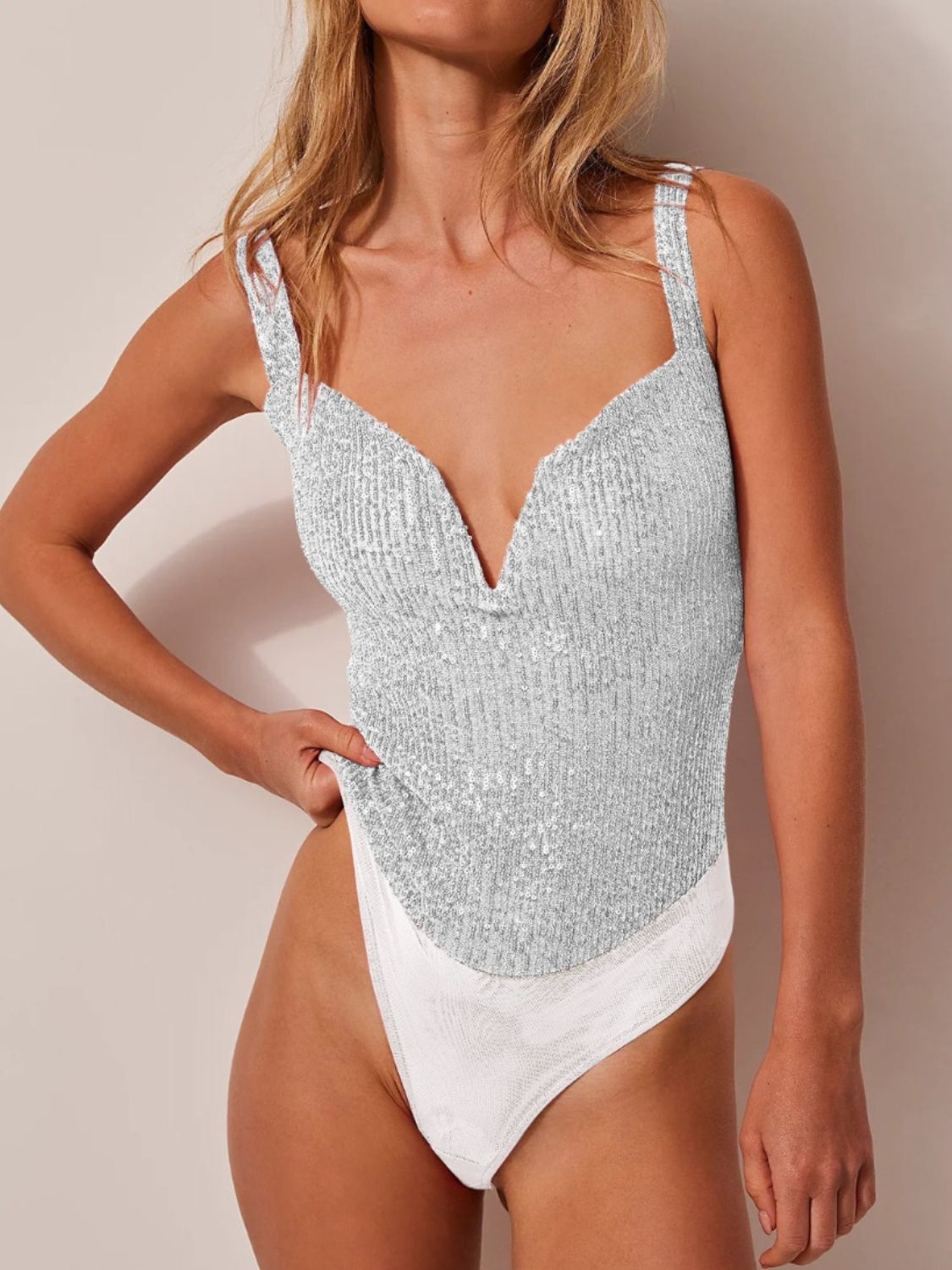 Sequin Wide Strap Bodysuit-Chaelisa's New Jammies