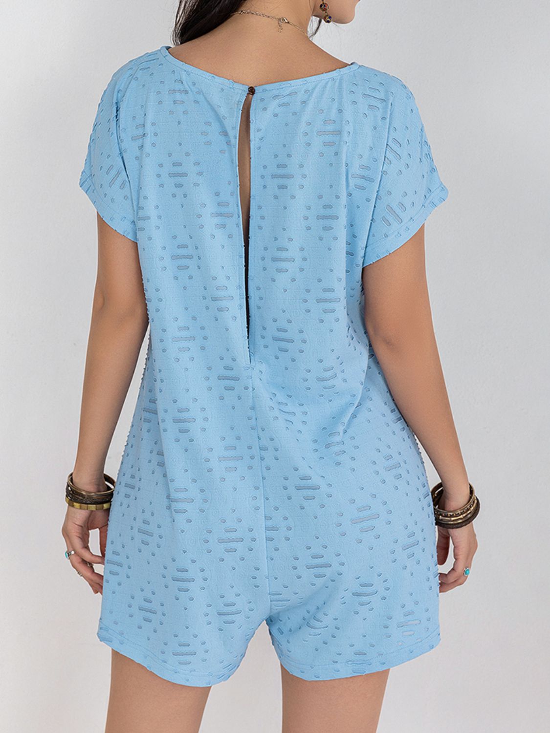 Round Neck Short Sleeve Romper-Chaelisa's New Jammies