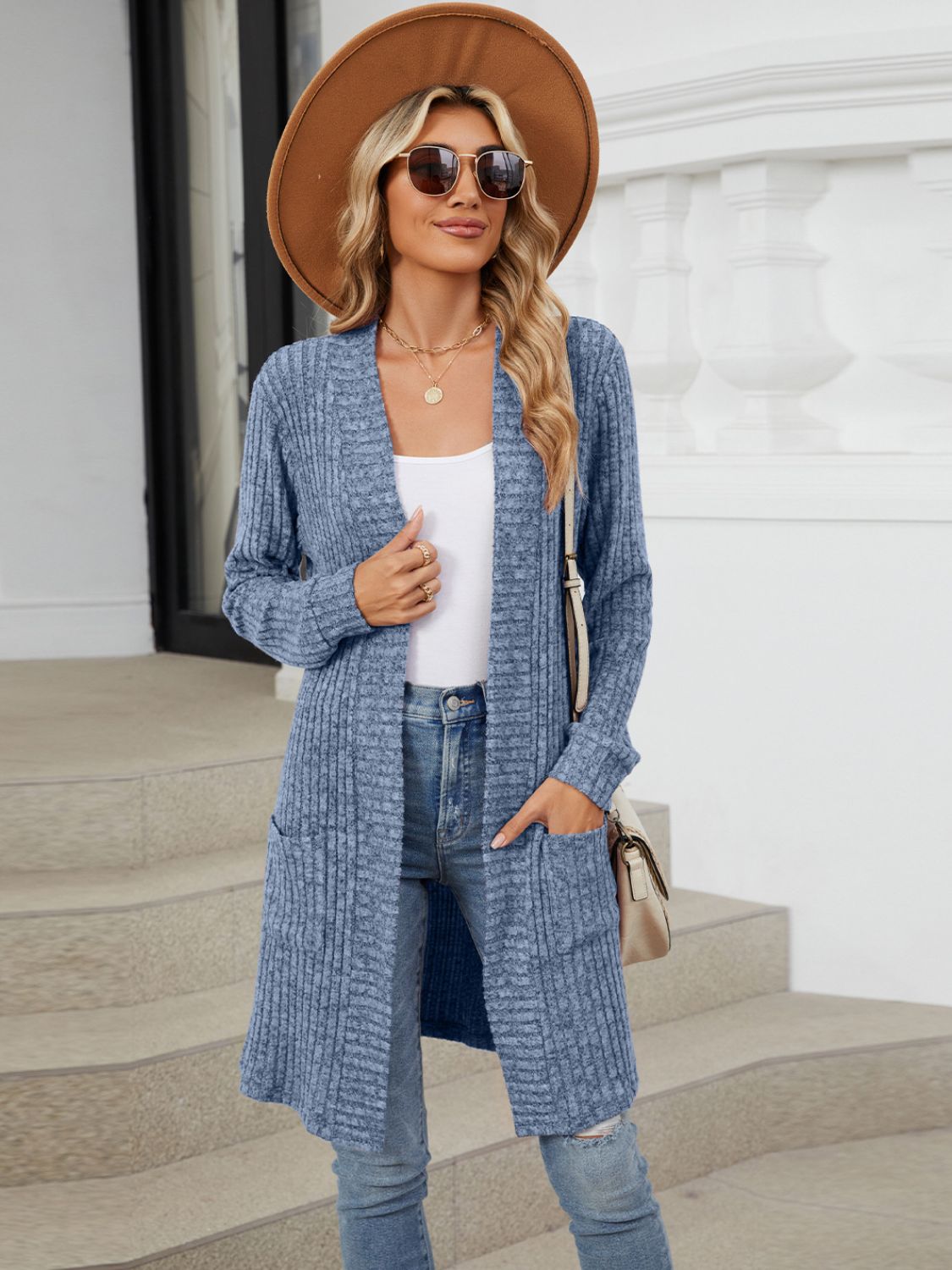 Open Front Long Sleeve Cardigan-Chaelisa's New Jammies