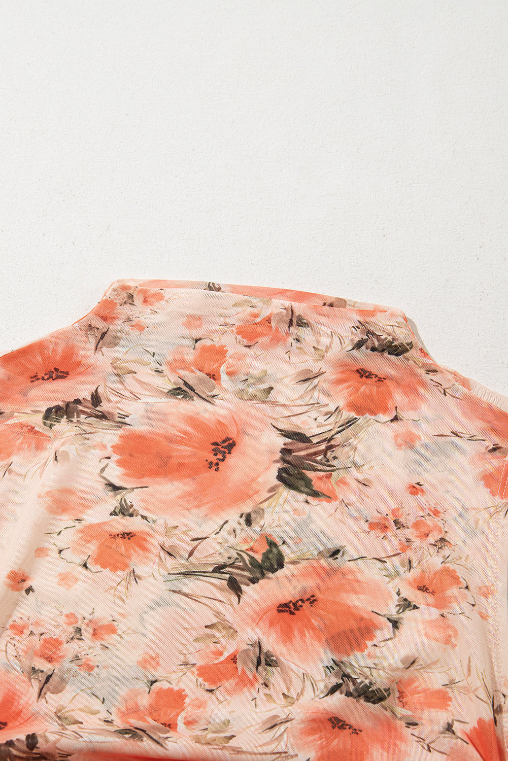 Red Mesh Floral Printed Slim Fit Tank Top-Chaelisa's New Jammies
