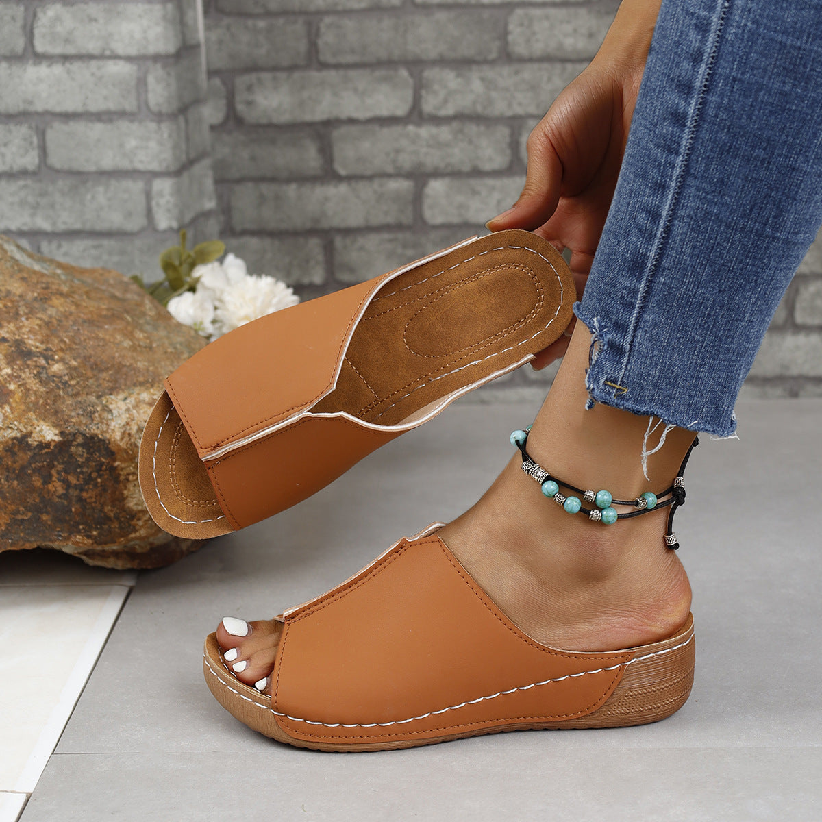 PU Leather Open Toe Sandals-Chaelisa's New Jammies