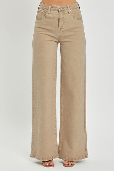 RISEN Full Size Tummy Control High Rise Wide Leg Jeans Plus Size-Chaelisa's New Jammies