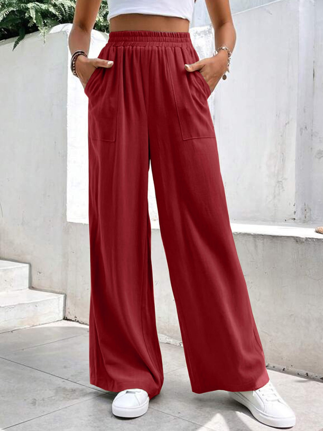 High Waist Wide Leg Pants with Pockets-Chaelisa's New Jammies