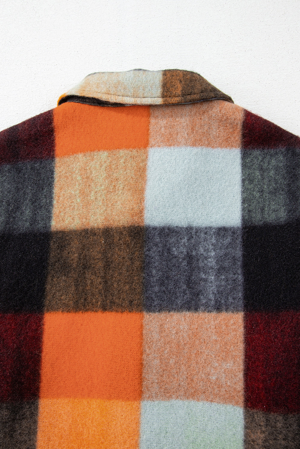 Orange Plaid Print Flap Pocket Long Jacket-Chaelisa's New Jammies