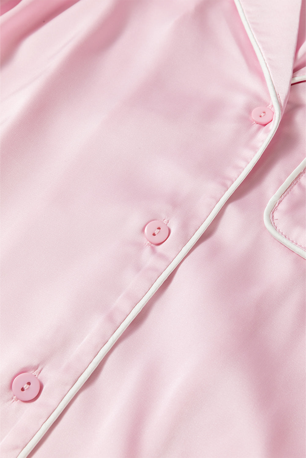 Light Pink Satin Knot Accent Shirt and Ruffled Pants Lounge Set-Chaelisa's New Jammies