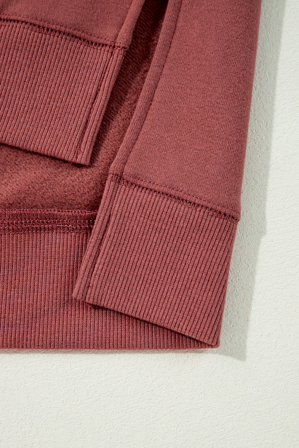 Mineral Red Two Tone Patchwork Drop Shoulder Pullover Sweatshirt-Chaelisa's New Jammies