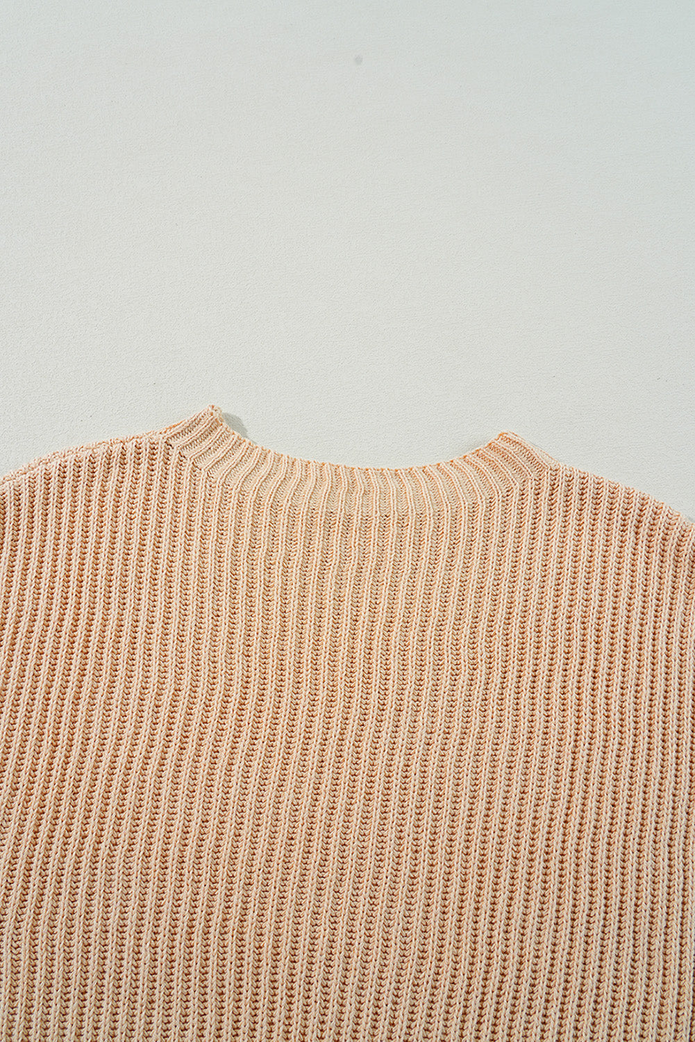 Apricot Cable Knit Drop Shoulder Side Slits Loose Sweater-Chaelisa's New Jammies