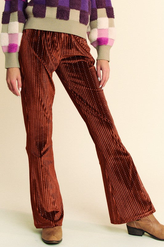 Davi & Dani Elastic Waist Knit Flare Pants-Chaelisa's New Jammies