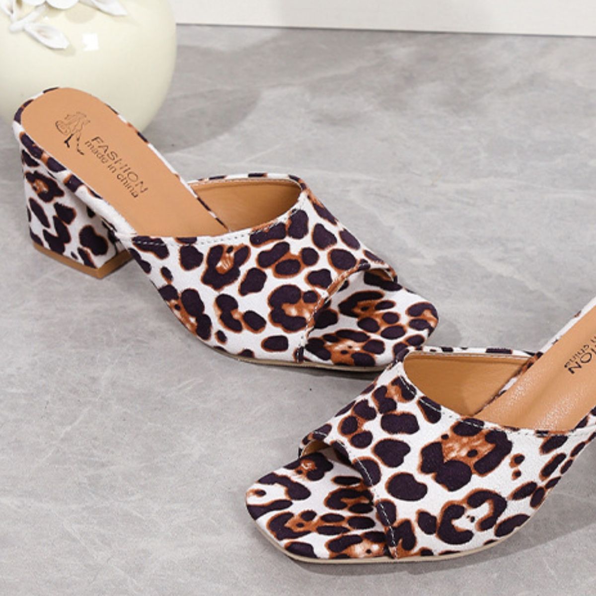 Leopard Block Heel Suede Sandals-Chaelisa's New Jammies