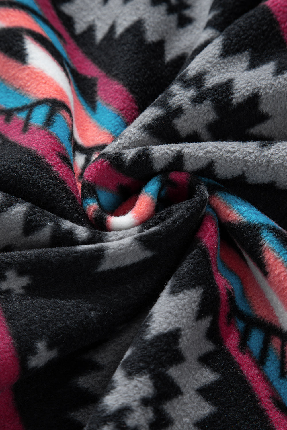 Black Aztec Printed Zip Up Collar Jacket-Chaelisa's New Jammies