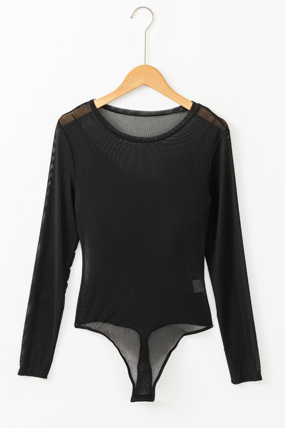 Black Mesh Long Sleeve Slim Fit Bodysuit-Chaelisa's New Jammies