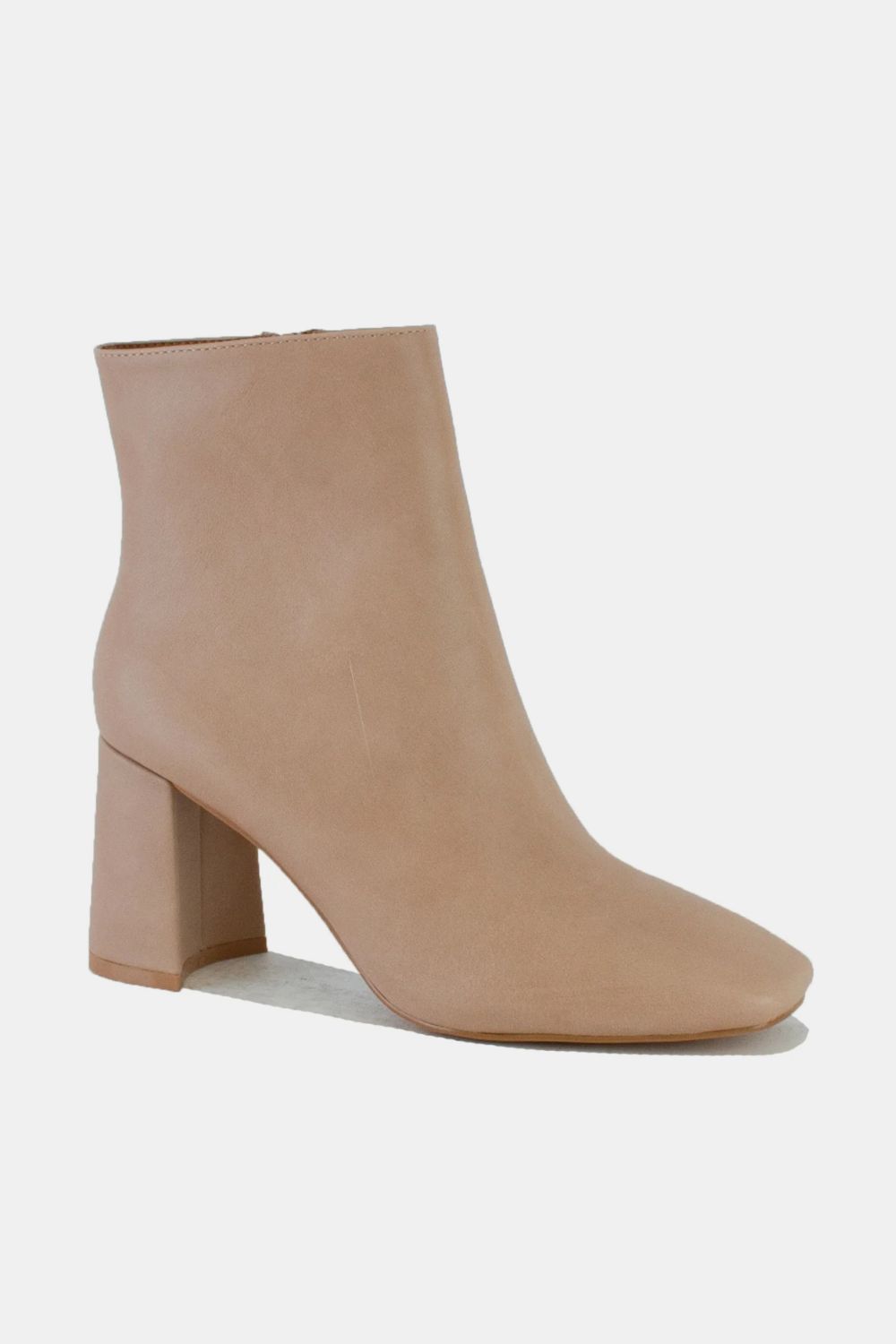 Beast Fashion PU Leather Block Heel Boots with Side Zippers-Chaelisa's New Jammies