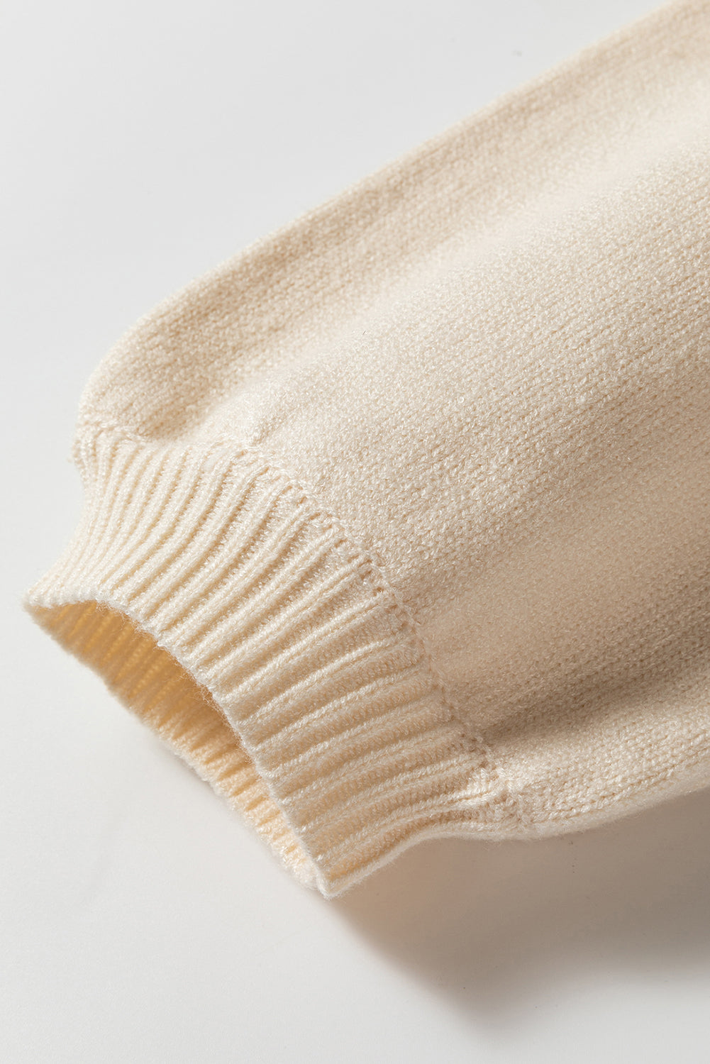 Apricot Pleated Sleeve Hollow Detail Button Sweater Cardigan-Chaelisa's New Jammies