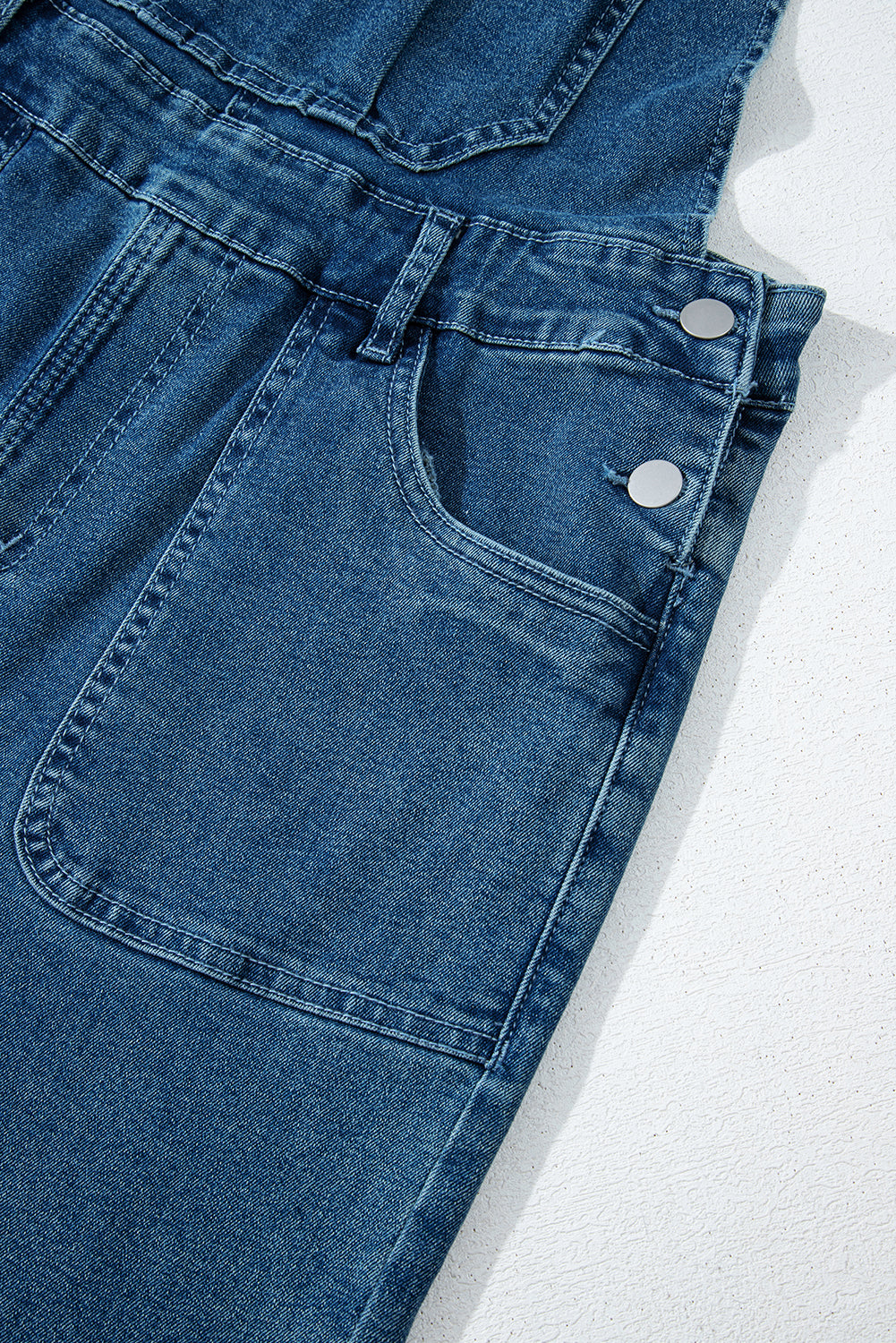 Dusk Blue Adjustable Tie Straps Cropped Wide Leg Denim Overalls-Chaelisa's New Jammies
