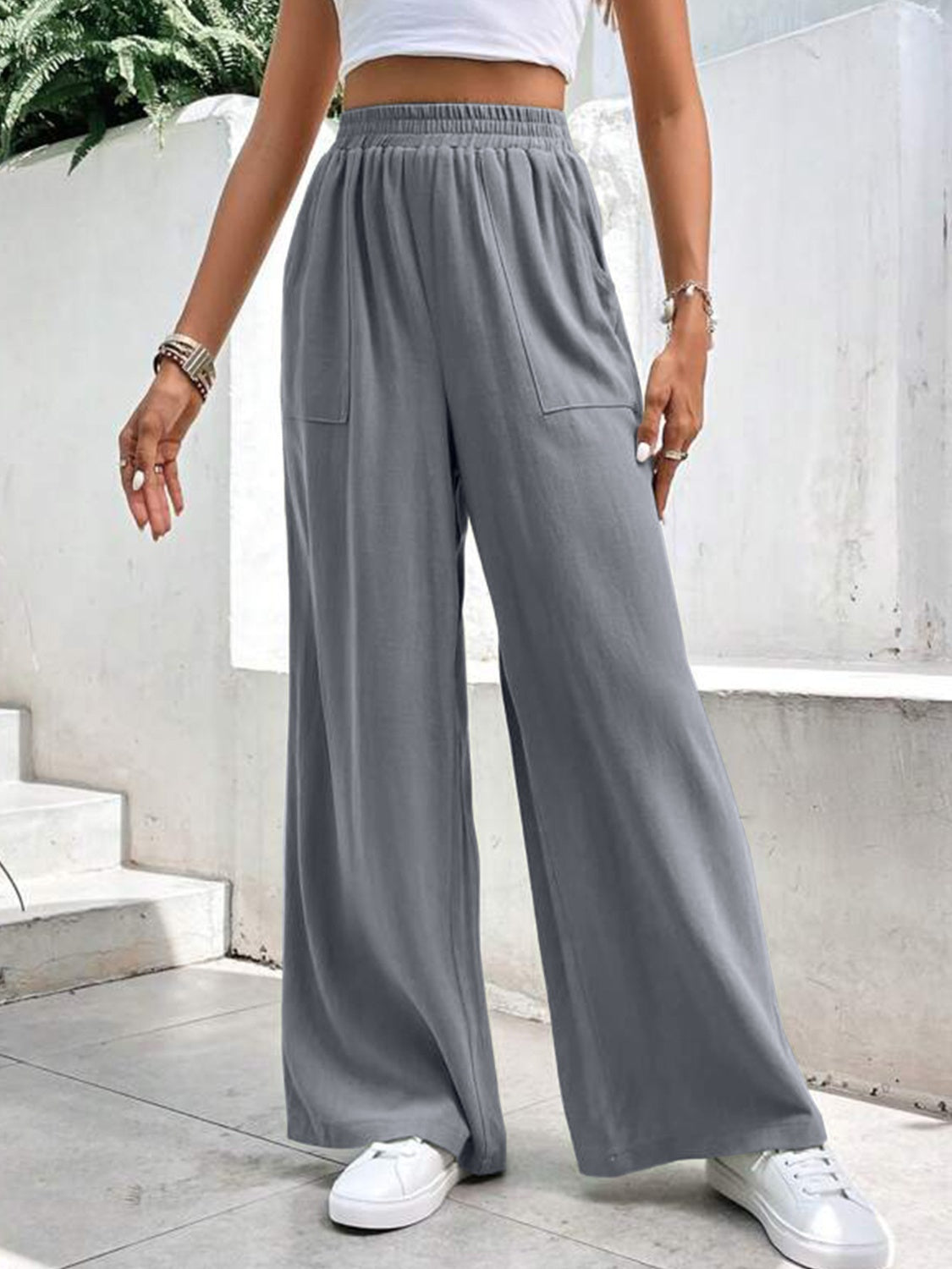 High Waist Wide Leg Pants with Pockets-Chaelisa's New Jammies