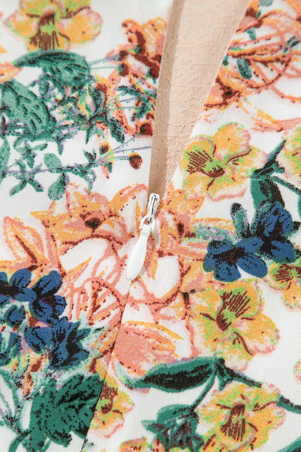 Sky Blue Floral 3/4 Sleeve V Neck High Waist Ruffled Dress-Chaelisa's New Jammies