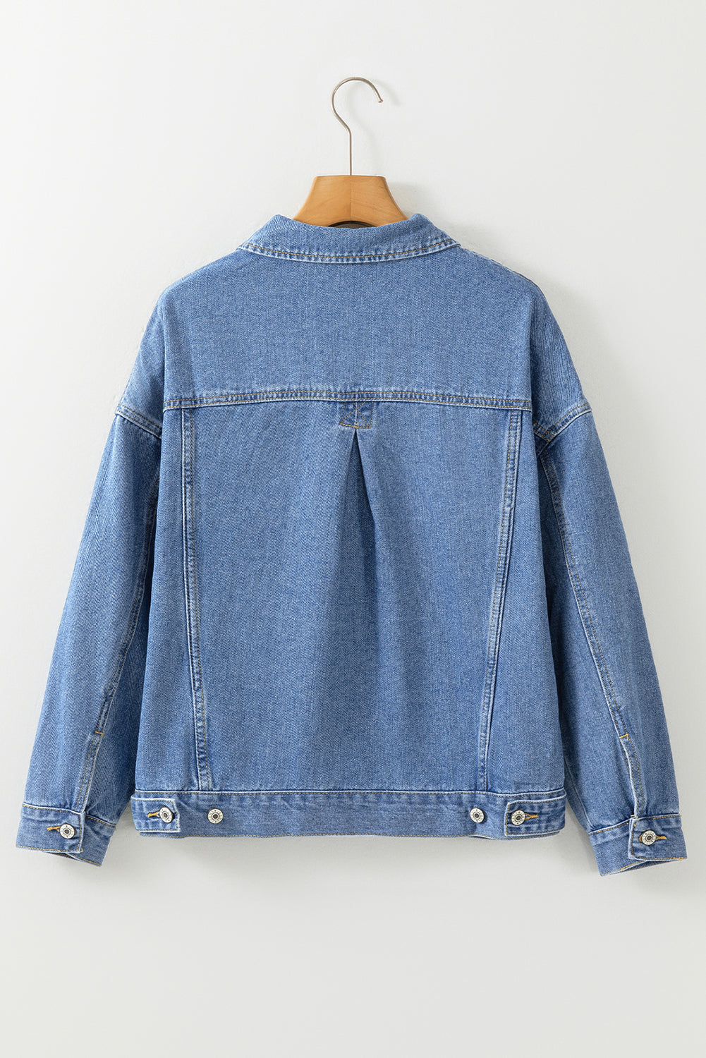 Light Blue Washed Oversize Pocketed Denim Jacket-Chaelisa's New Jammies