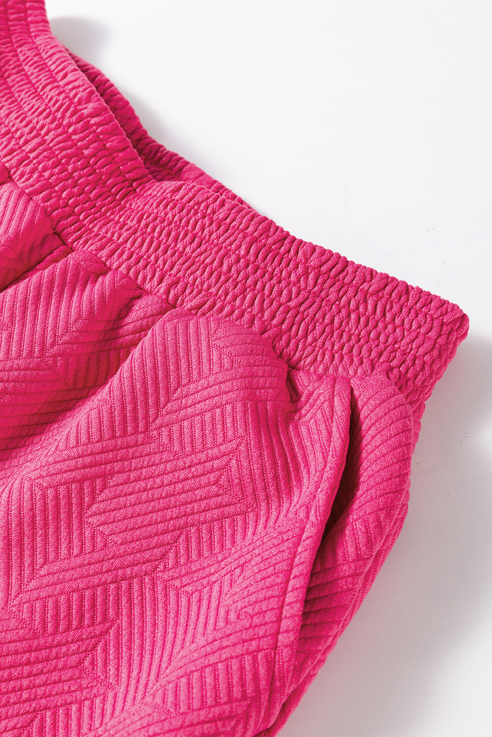Rose Red Textured Puff Sleeve Top and Pants Set-Chaelisa's New Jammies