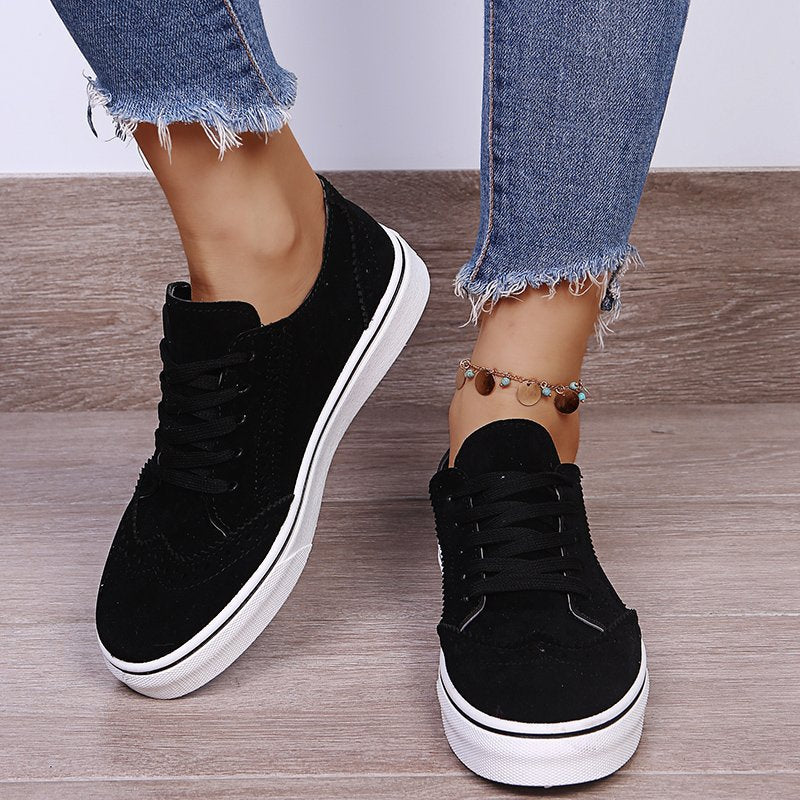 Lace-Up Suedette Flat Sneakers-Chaelisa's New Jammies