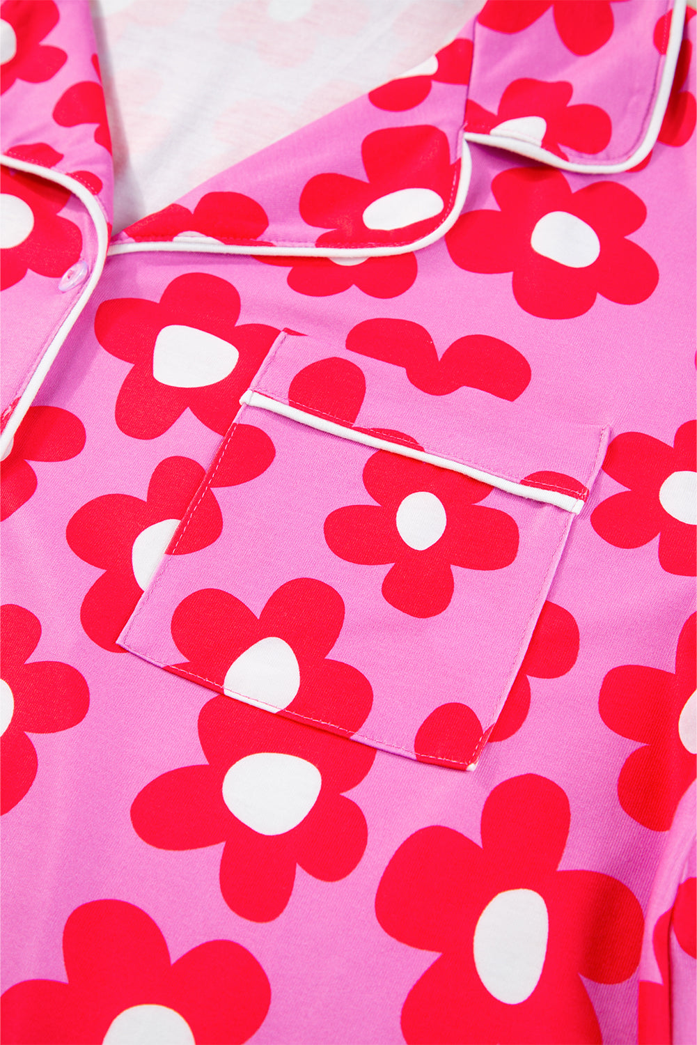 Flower Print Short Sleeve Shirt Pajamas Set-Chaelisa's New Jammies