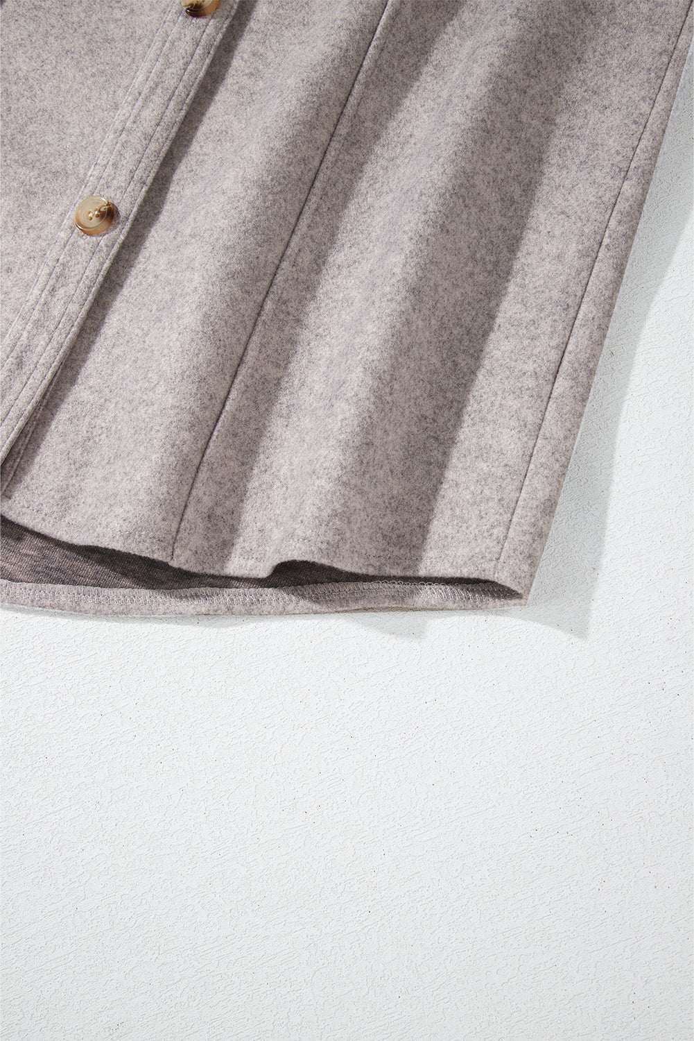 Light Grey Turn Down Collar Flap Pockets Buttoned Shacket-Chaelisa's New Jammies