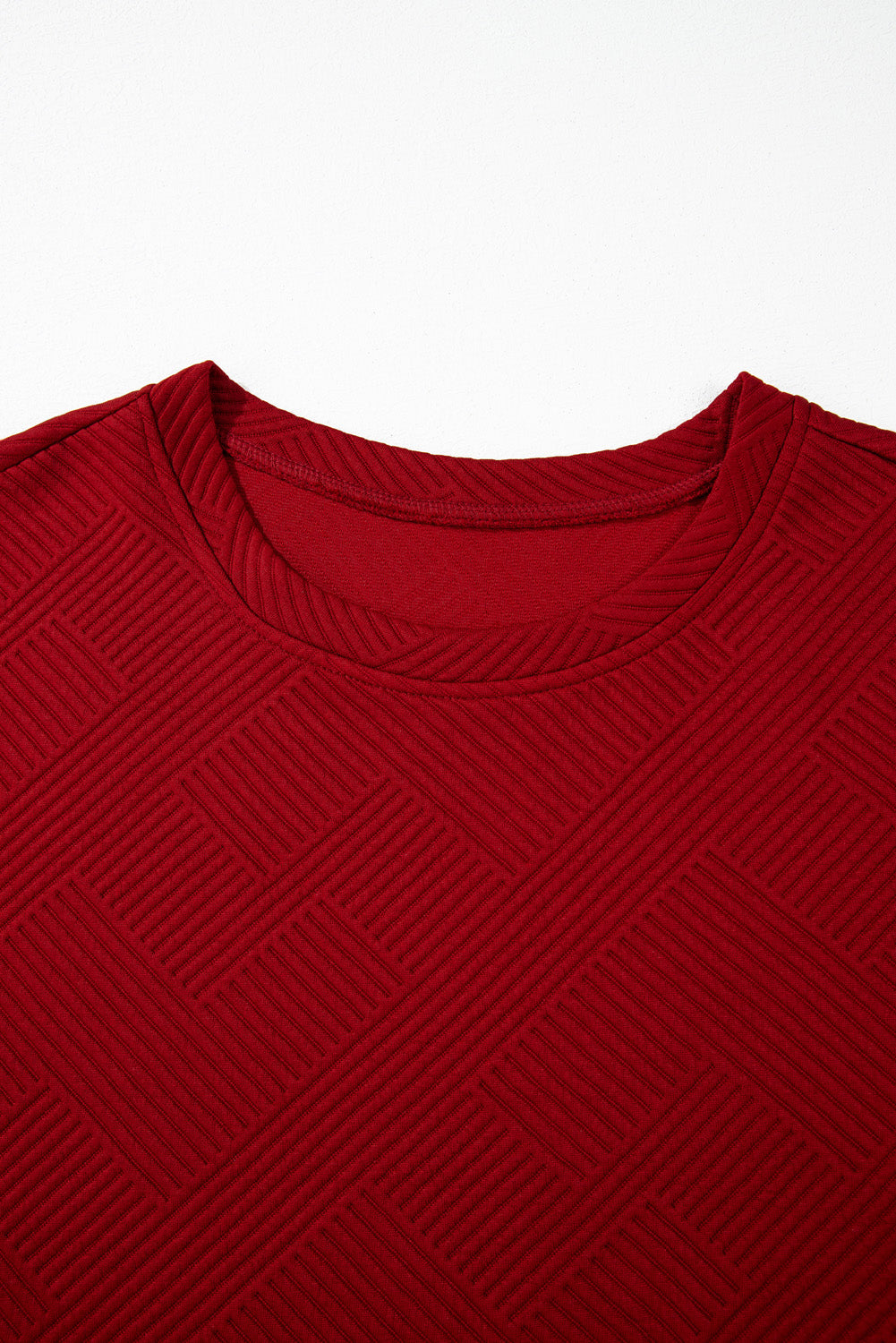 Red Dahlia Textured Loose Fit T Shirt and Drawstring Pants Set-Chaelisa's New Jammies