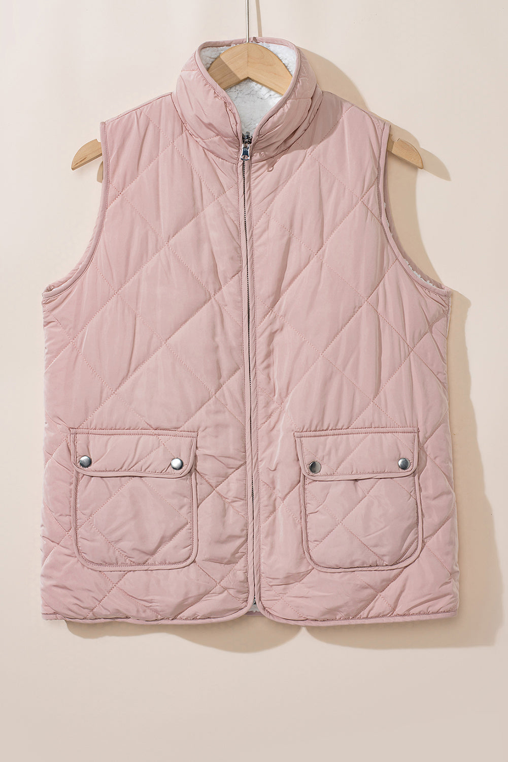 Pink Fleece Lined Quilted Vest Coats-Chaelisa's New Jammies