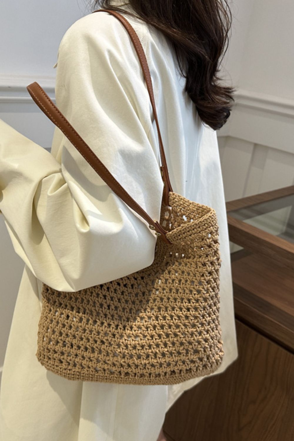 Openwork Woven Tote Bag-Chaelisa's New Jammies