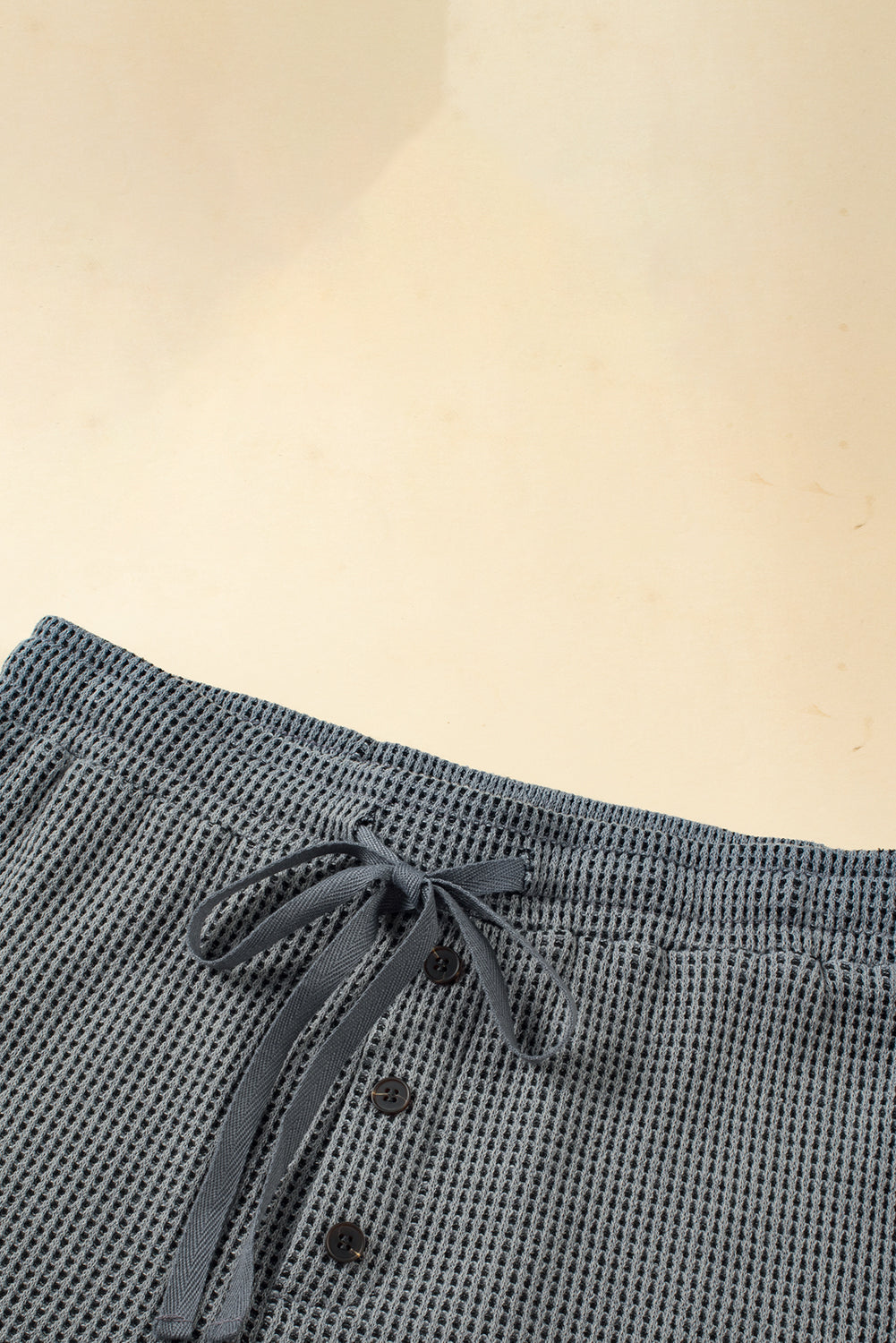 Laurel Green Waffle Knit Buttoned Top and Drawstring Shorts Set-Chaelisa's New Jammies