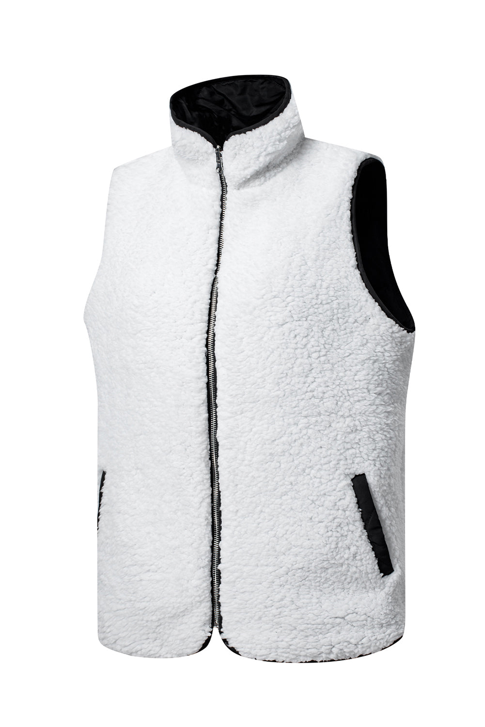 Black Fleece Lined Quilted Zip up Vest Coat-Chaelisa's New Jammies