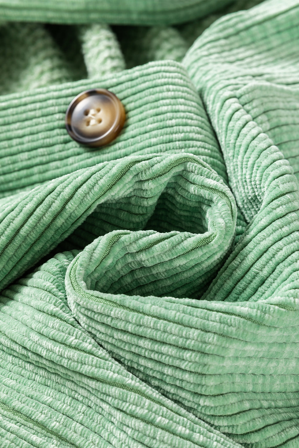 Mist Green Patched Pocket Button Up Corduroy Shacket-Chaelisa's New Jammies