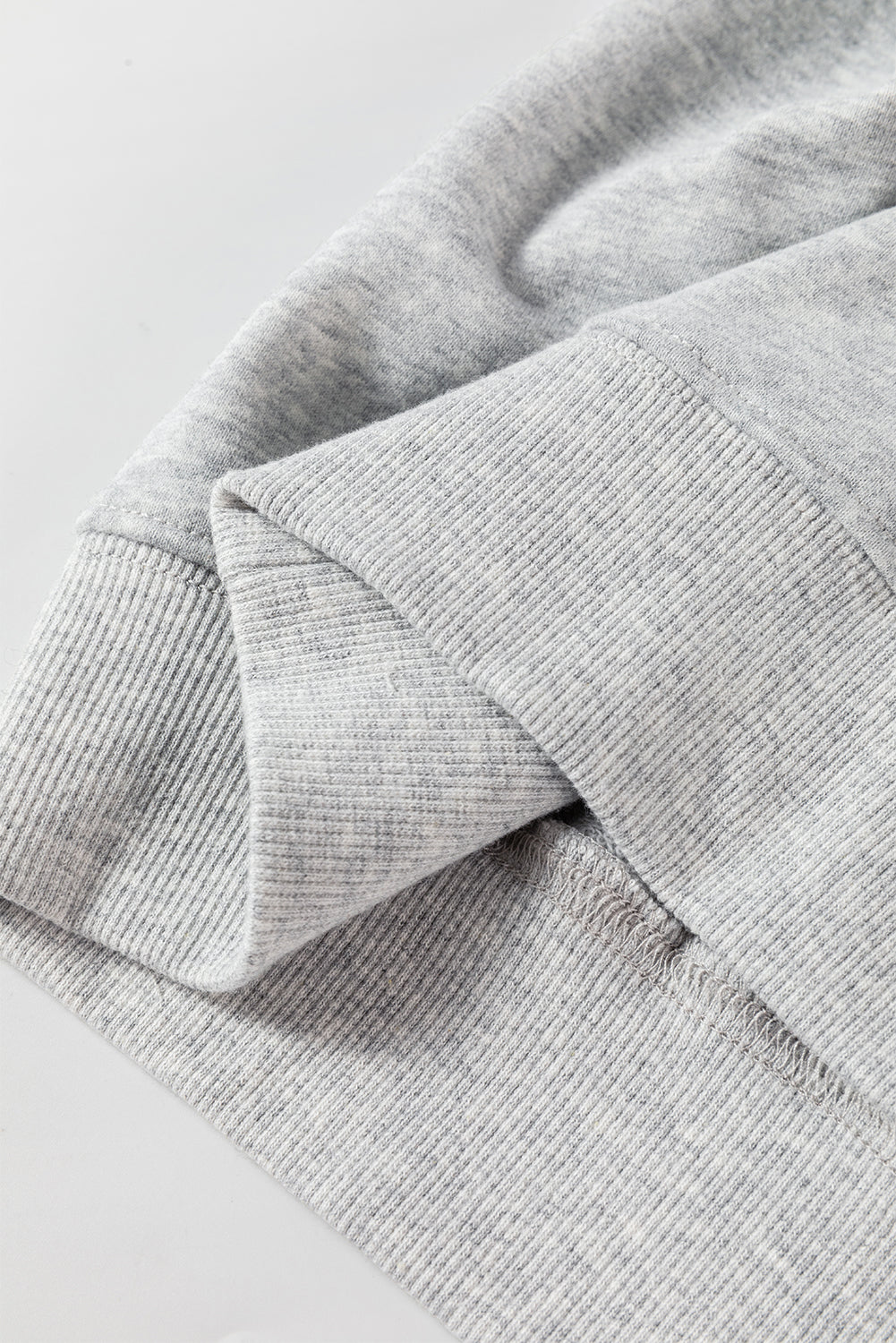 Light Grey Plain Drop Shoulder Crewneck Pullover Sweatshirt-Chaelisa's New Jammies